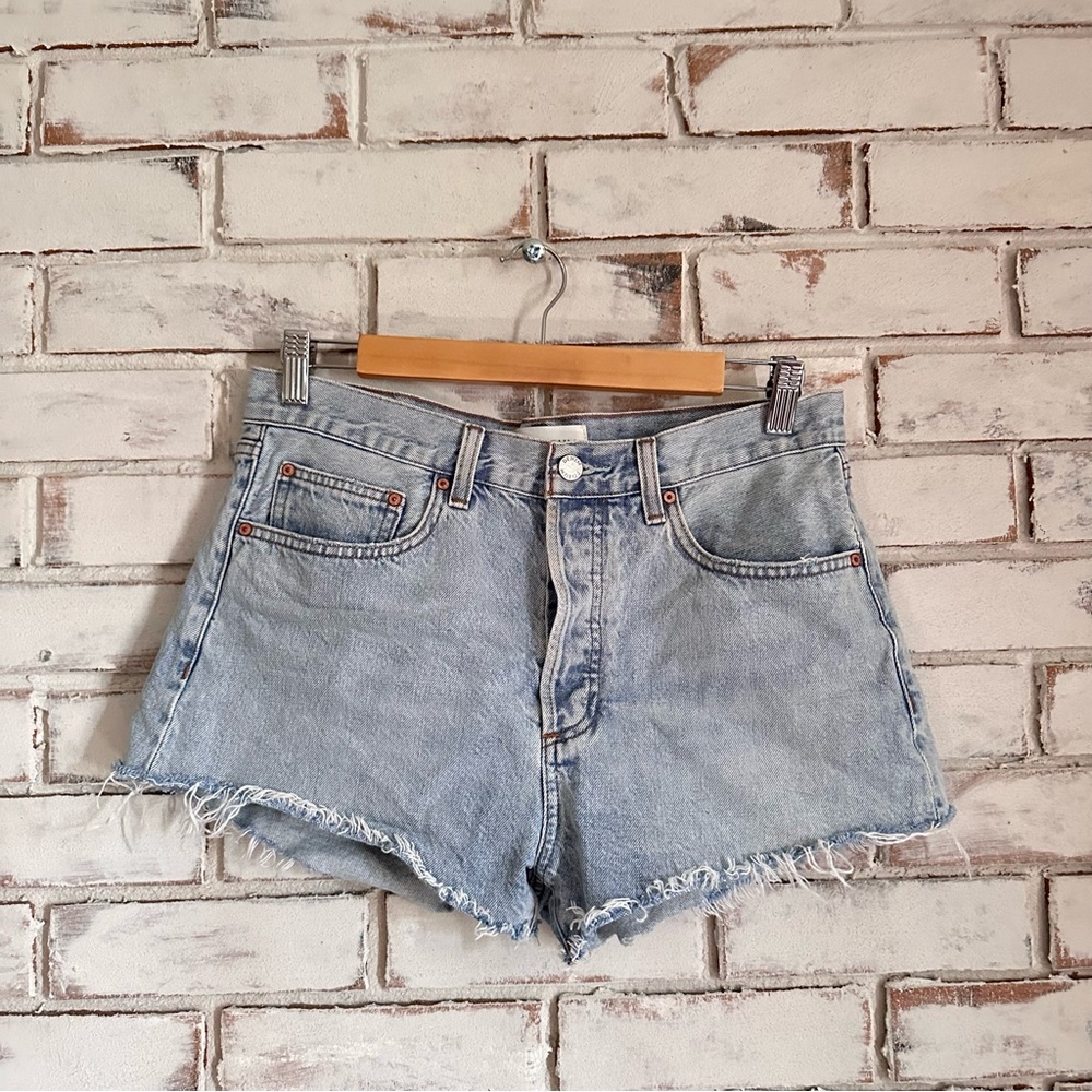 Denim Forum Ex-BF high rise denim shorts